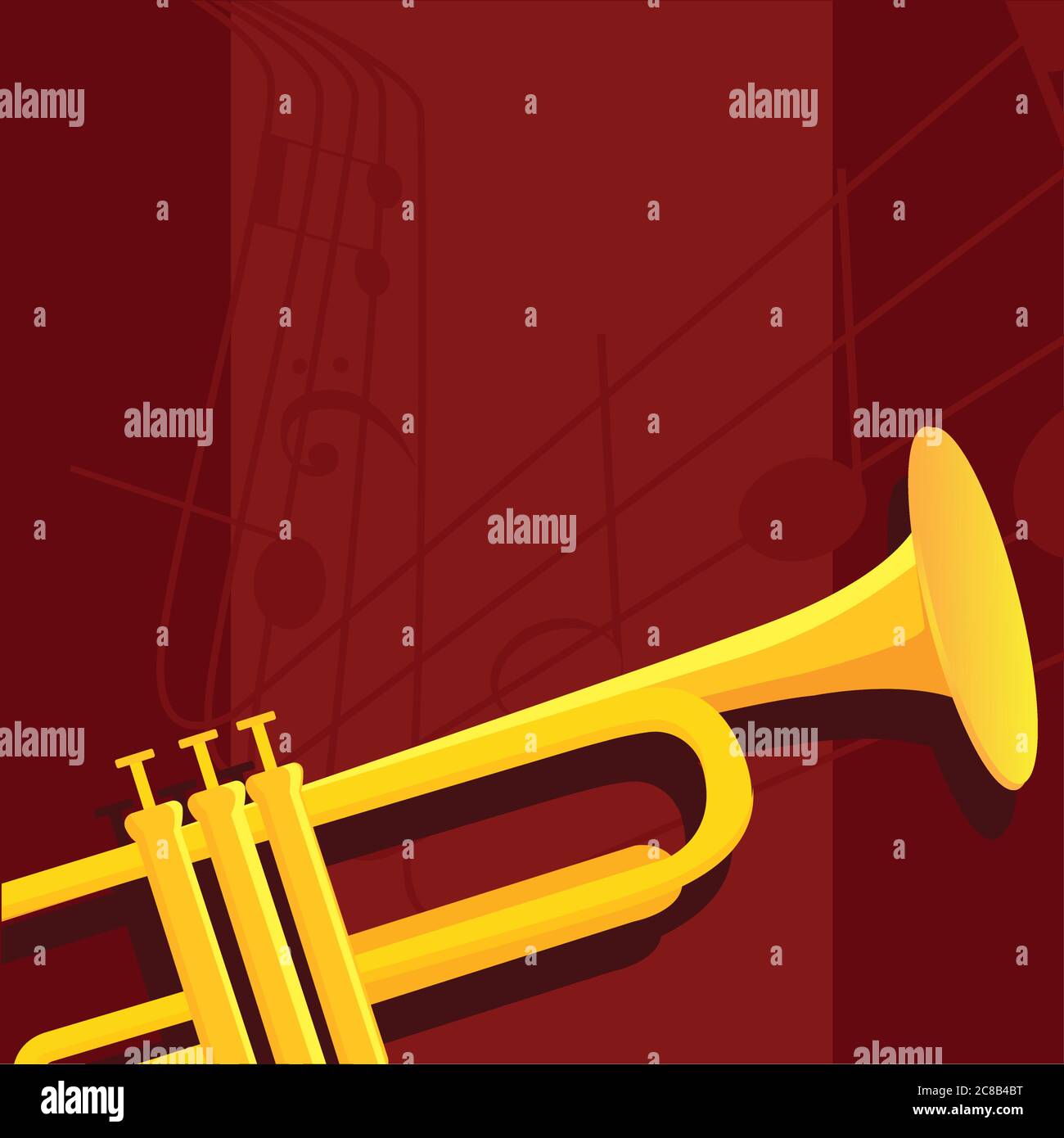 Classical trumpet image Stock Vector