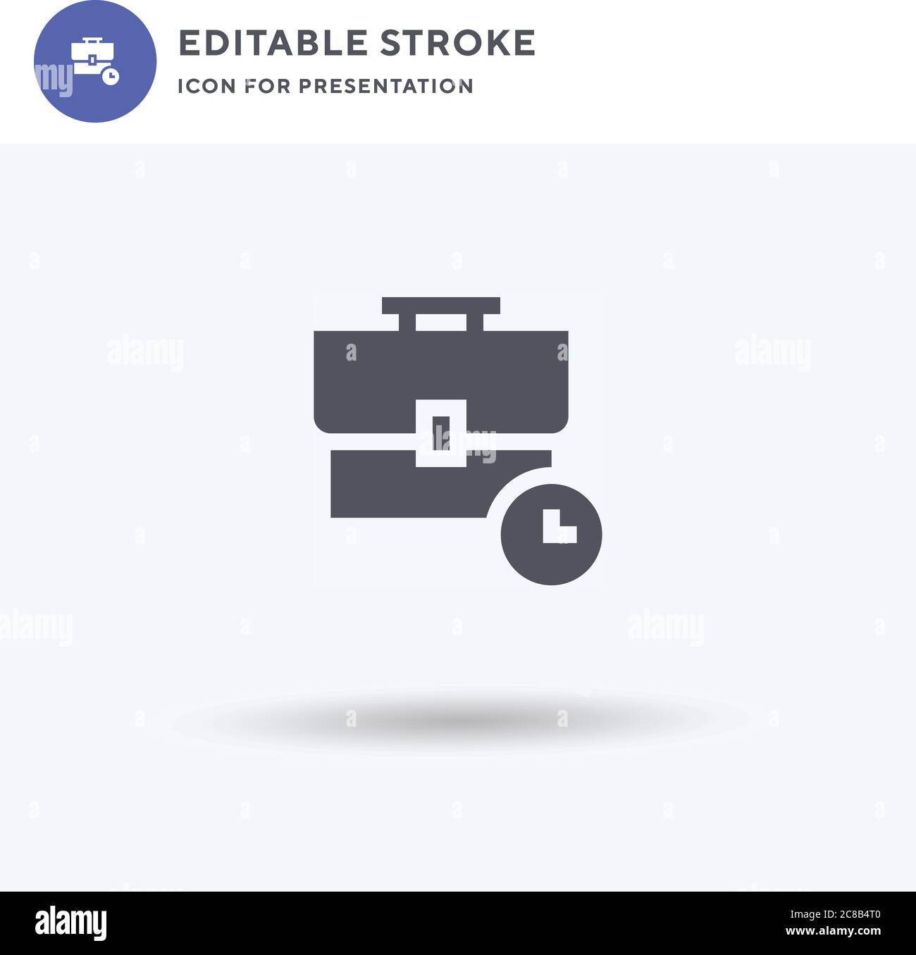 Work Time icon vector, filled flat sign, solid pictogram isolated on ...