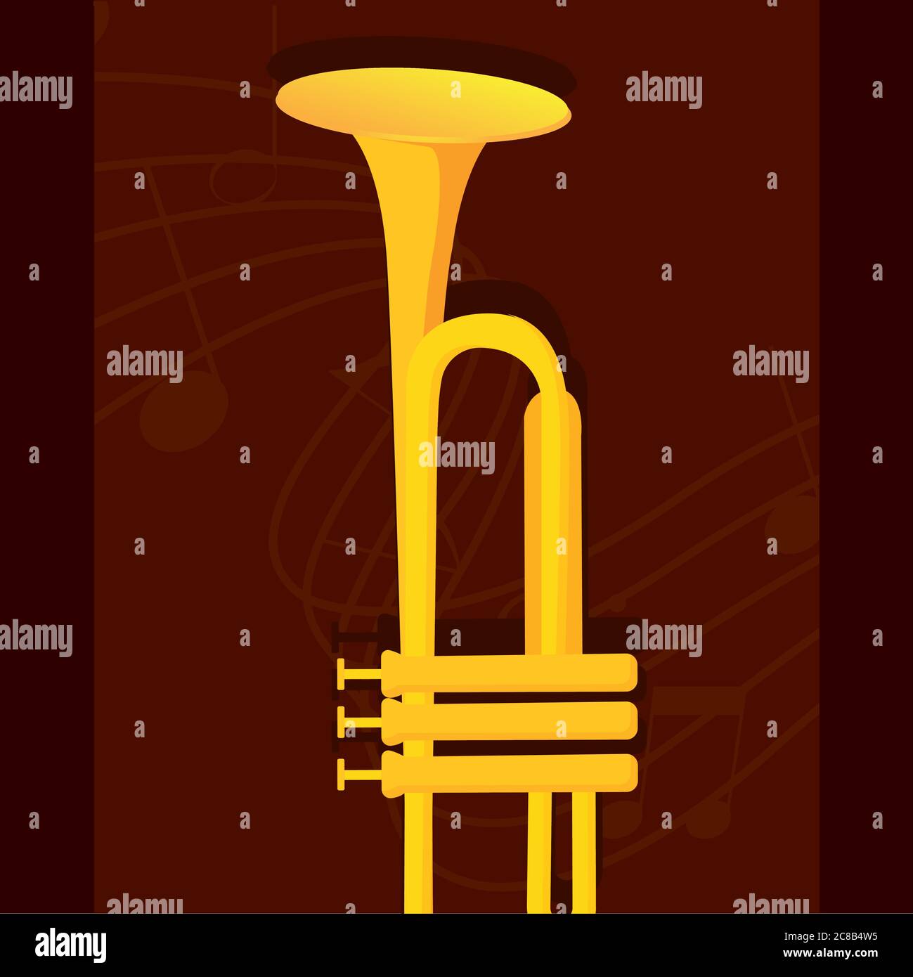 Classical trumpet image Stock Vector