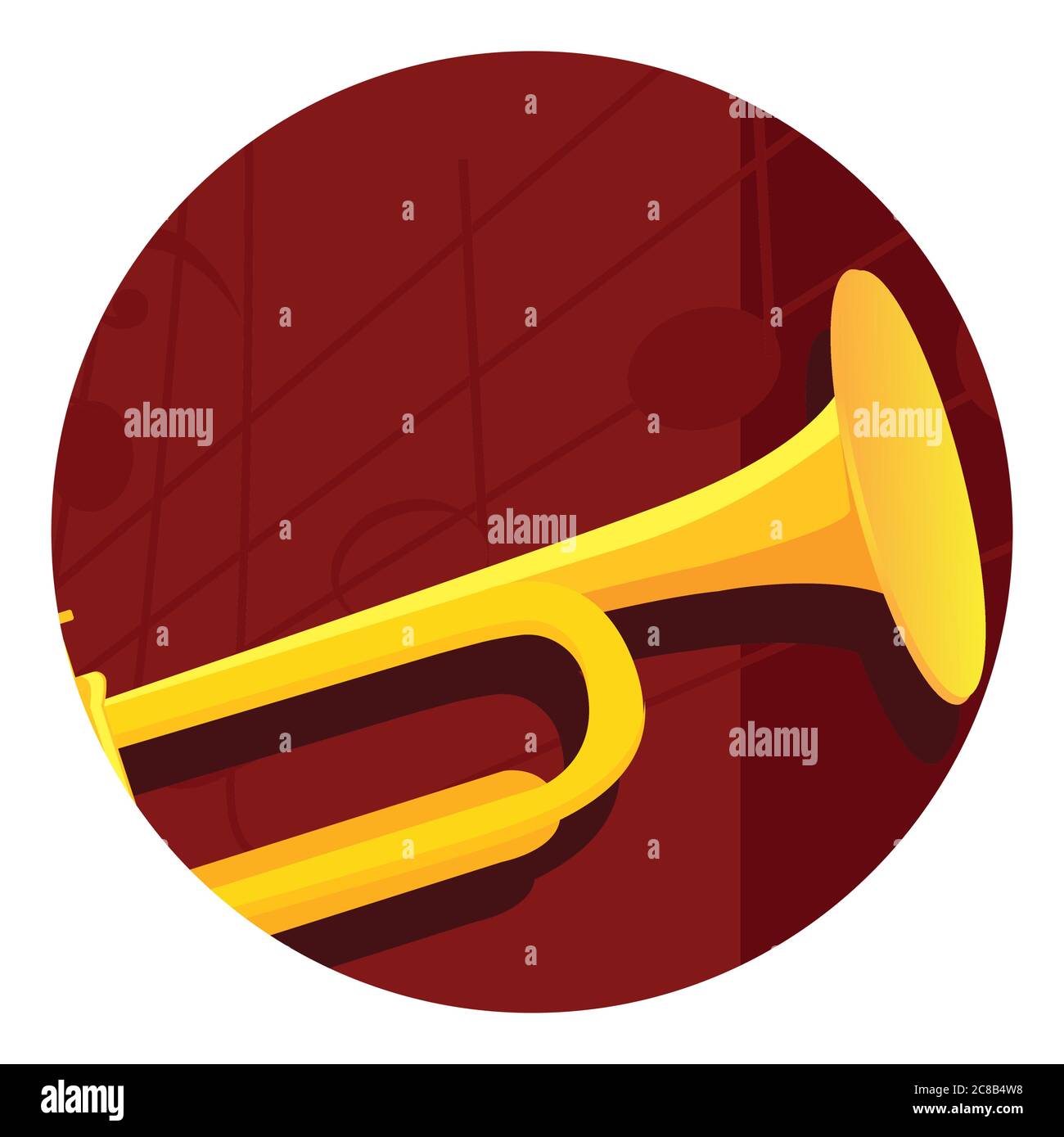 Classical trumpet image Stock Vector