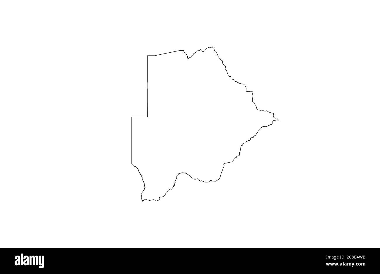 Botswana Map Outline Vector Illustration Stock Vector Image Art Alamy