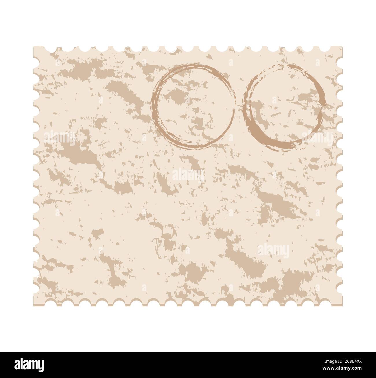 vector illustration of an old  blank grunge post stamp on white background Stock Vector