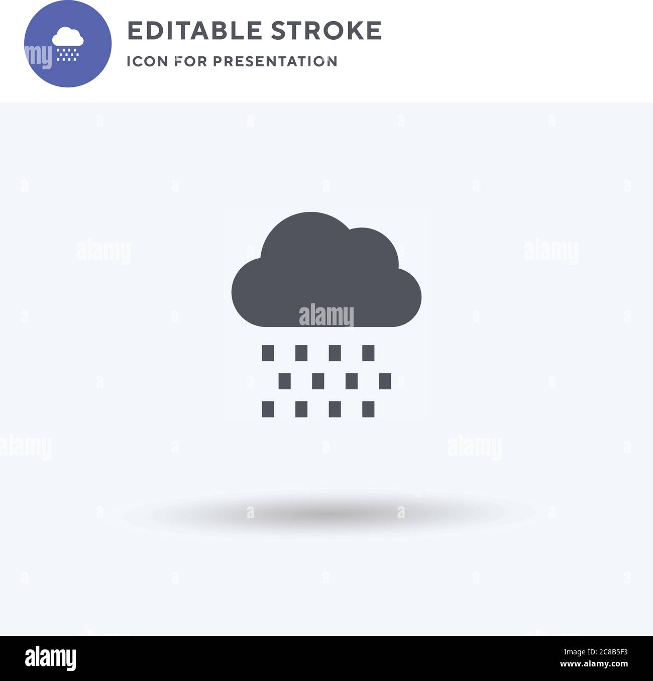 Rain icon vector, filled flat sign, solid pictogram isolated on white ...