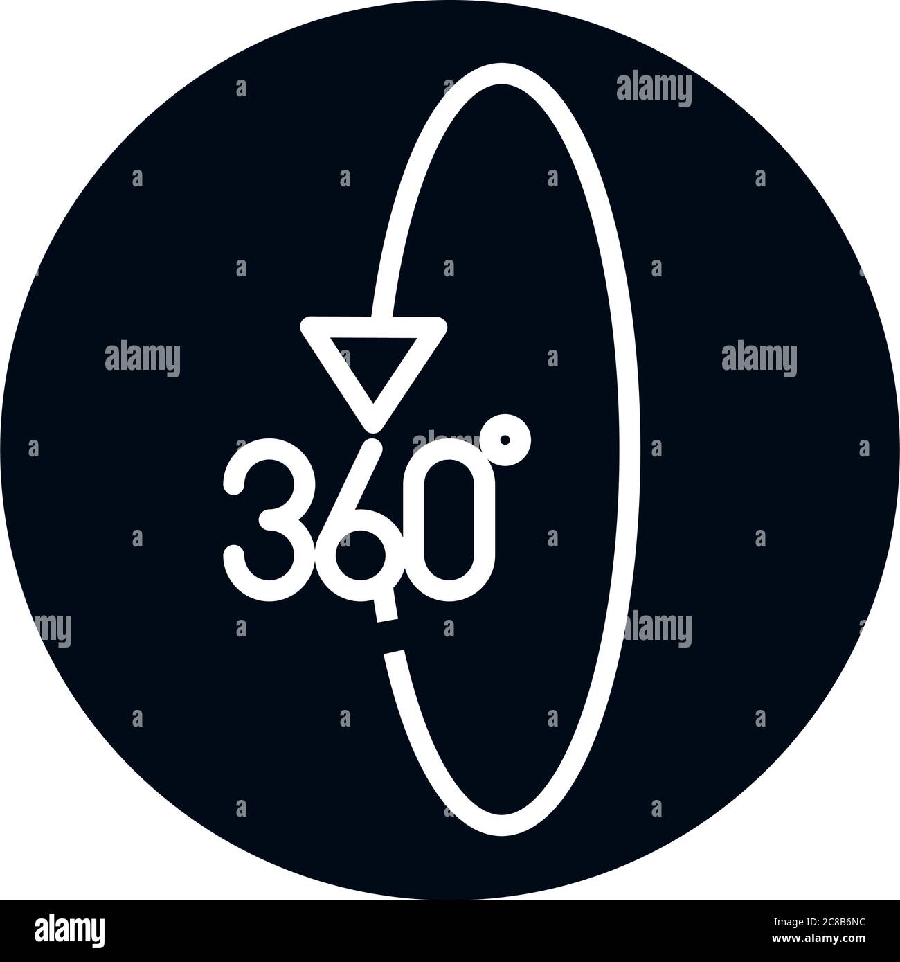 360 degree view virtual tour block and line style icon design vector ...