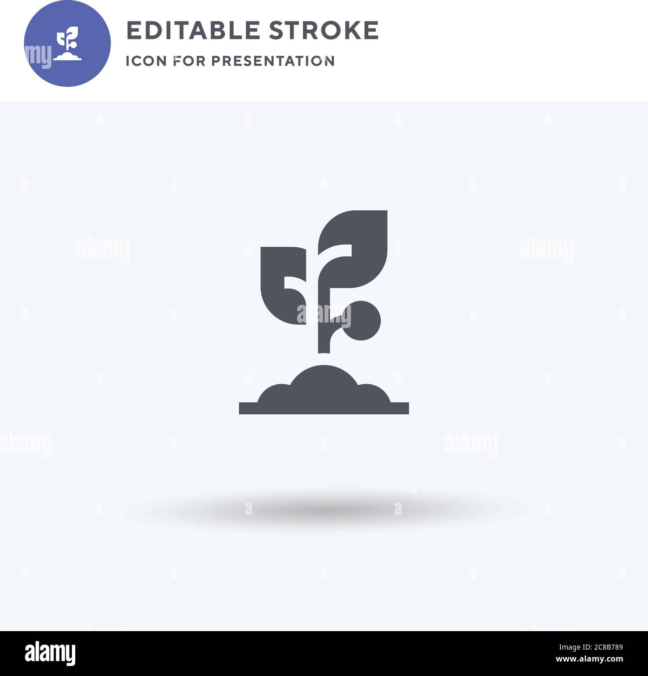 Sprout icon vector, filled flat sign, solid pictogram isolated on white ...