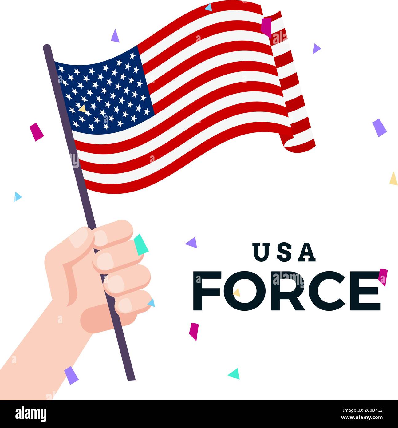 Waving flag of United States Stock Vector Image &amp; Art - Alamy