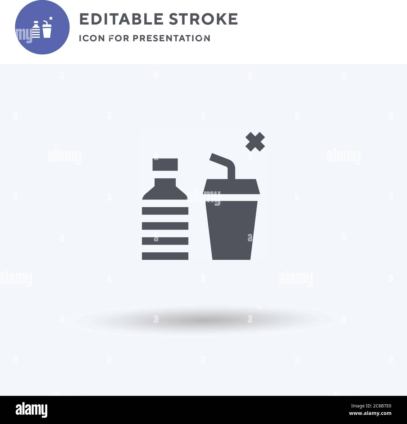 No Drink icon vector, filled flat sign, solid pictogram isolated on ...
