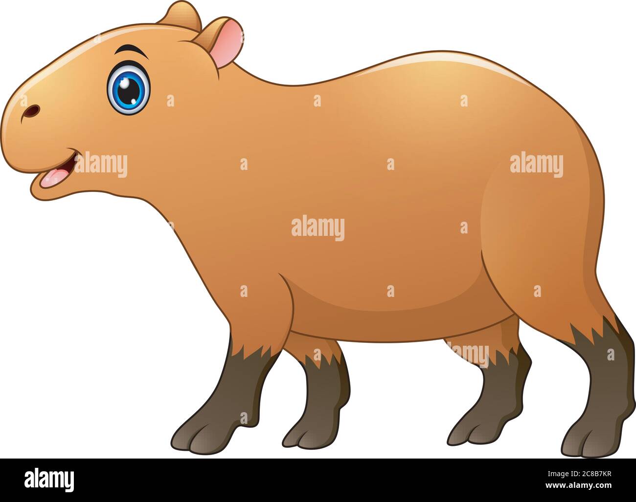 illustration of Cute capybara cartoon Stock Vector
