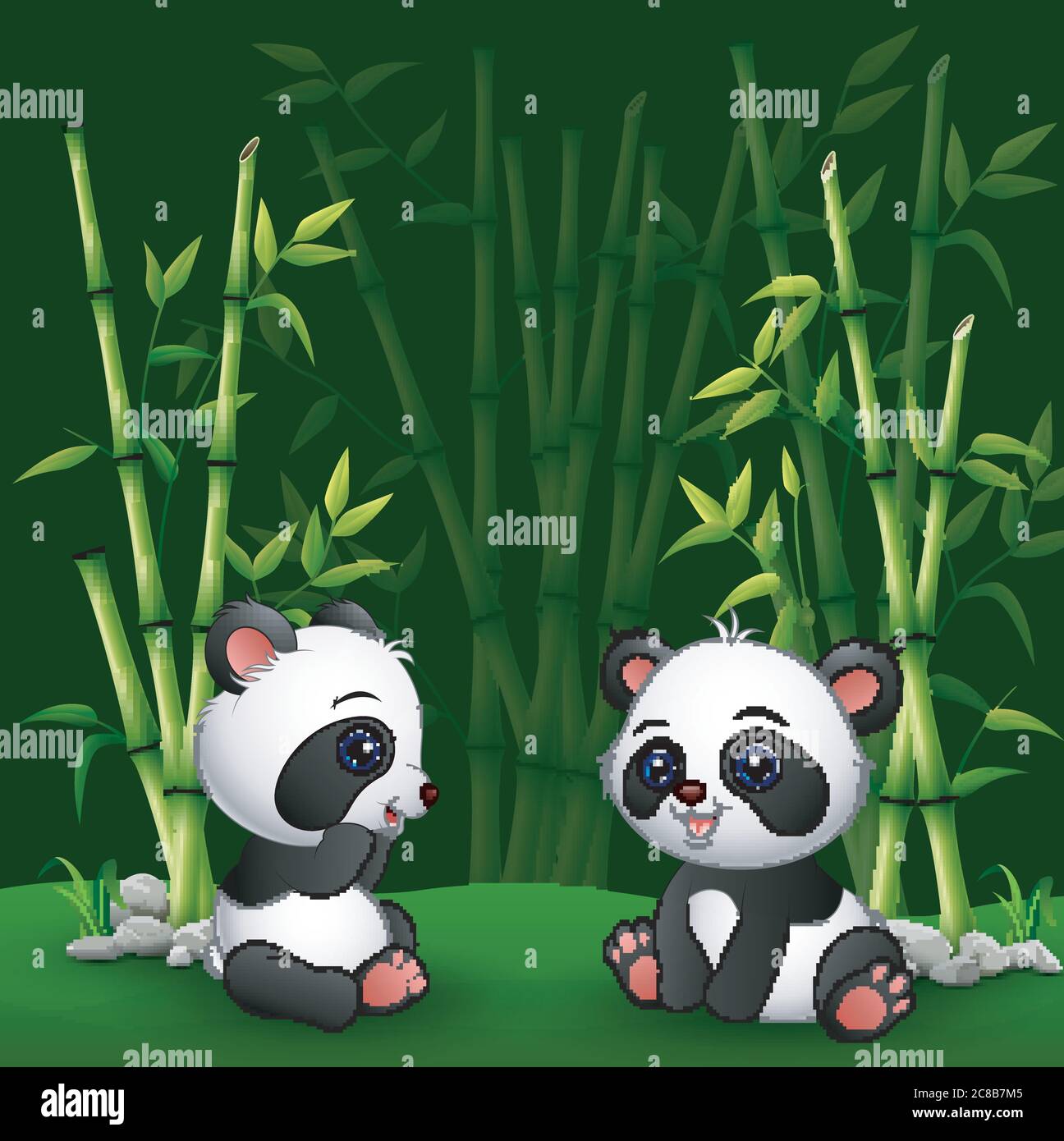 Premium Vector  Cute panda bear cartoon sleep on bamboo good night kawaii  animal