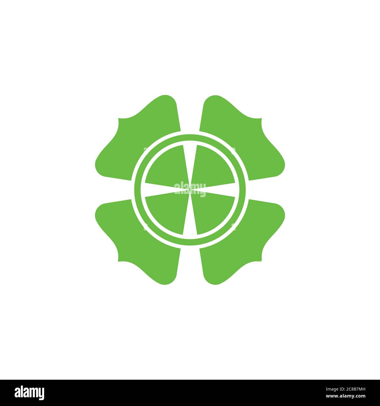abstract curves leaf geometric logo vector Stock Vector