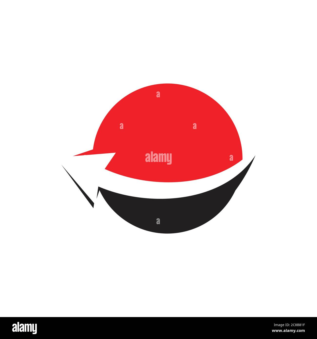 geometric round planet global negative space logo vector Stock Vector