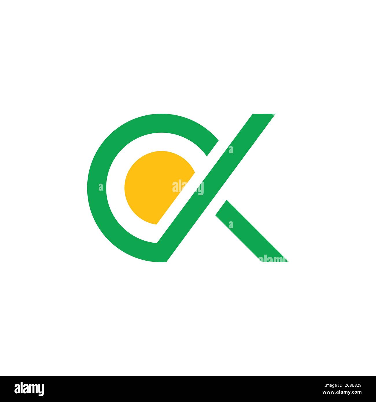 letters ck circle geometric line logo vector Stock Vector