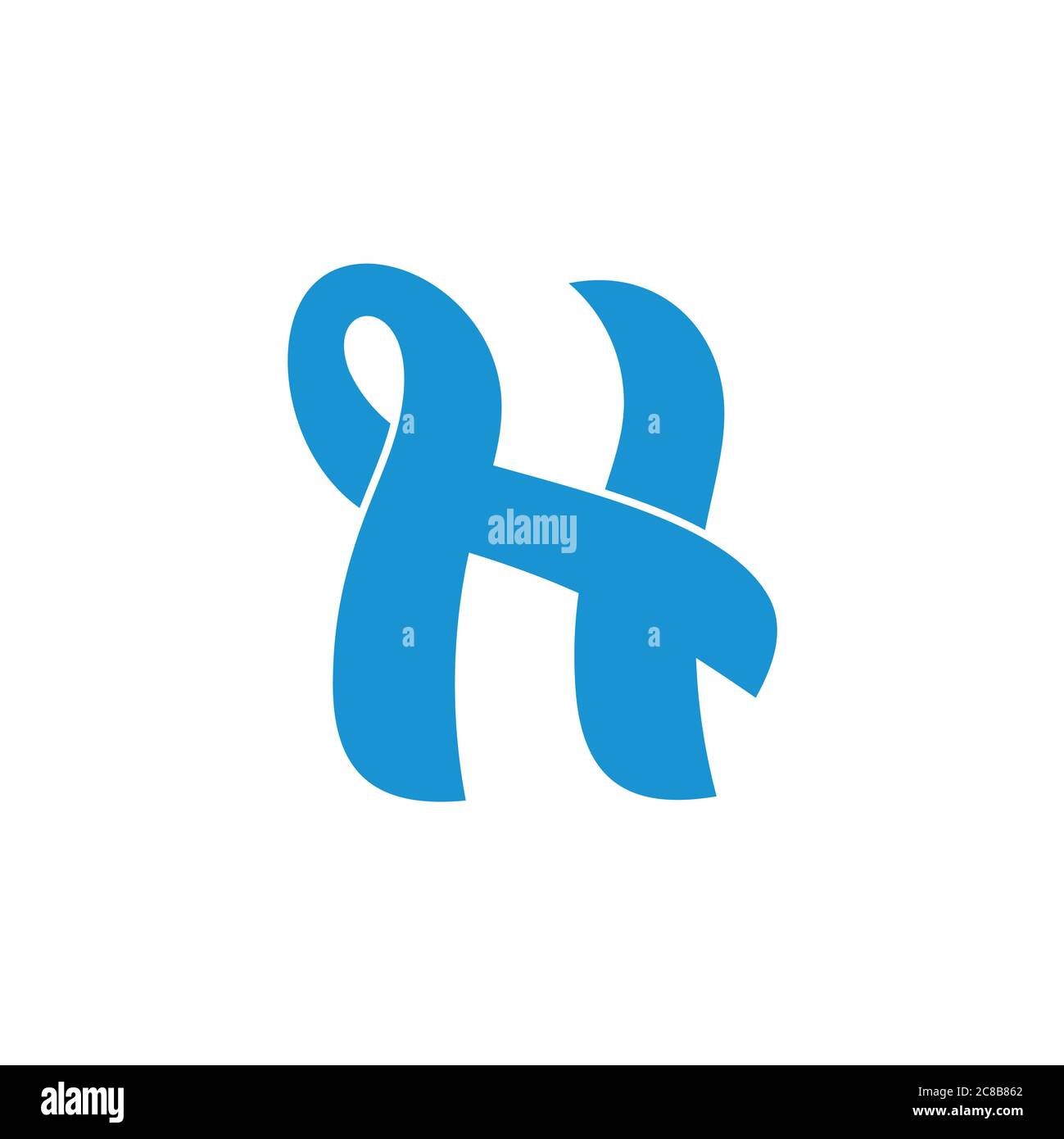 abstract letters nh linked curves design logo Stock Vector