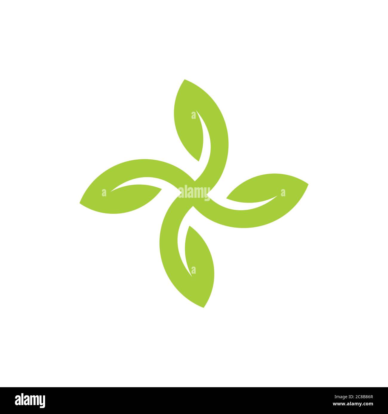 abstract propeller green leaf geometric logo vector Stock Vector