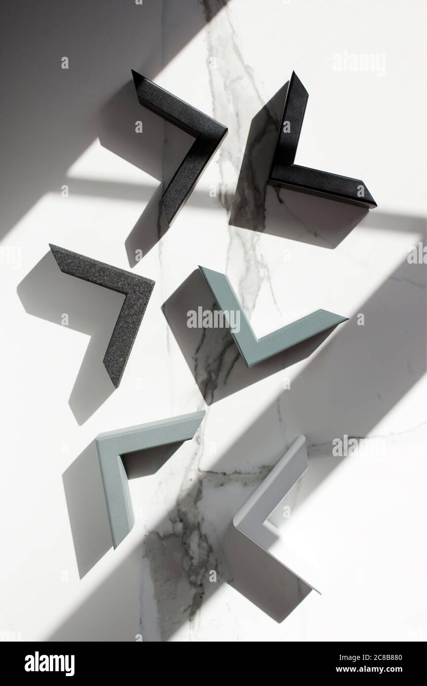 Samples of metal corners a set of metal structures for the
