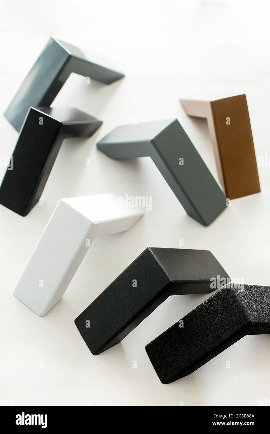 Samples of metal corners a set of metal structures for the