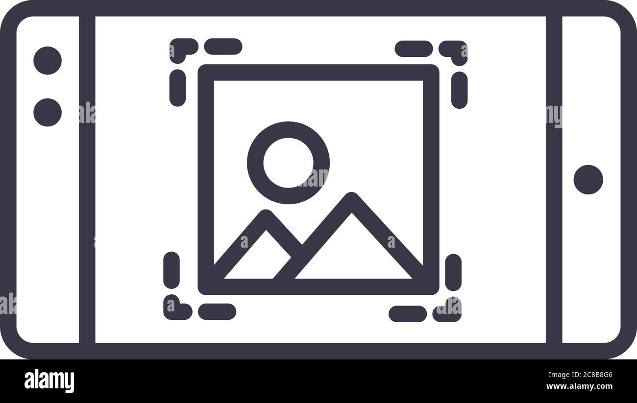 smartphone picture app device technology thin line style design icon ...