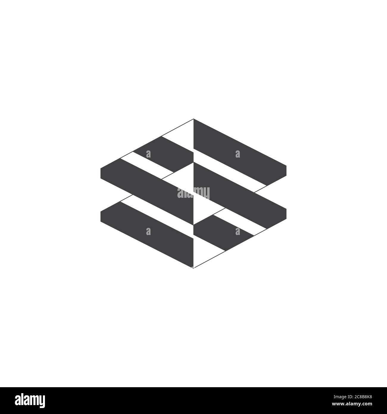 letter bb simple monogram stripes logo vector Stock Vector