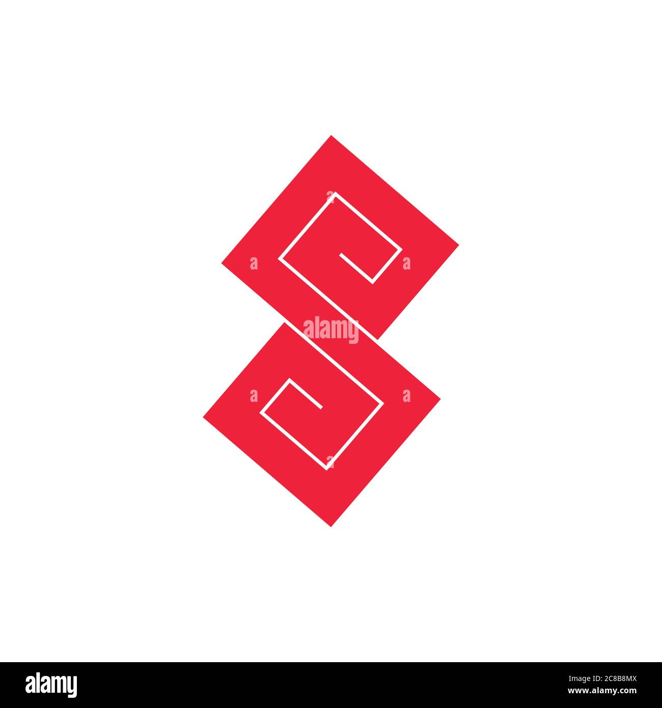 letter s simple spiral geometric curl logo vector Stock Vector