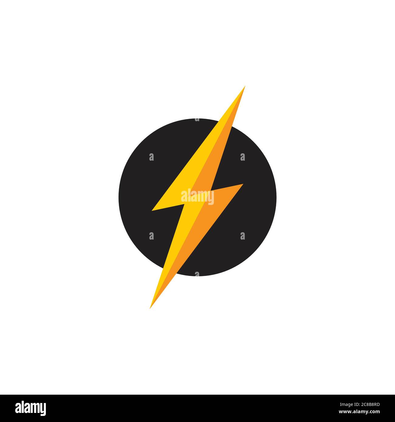 letter s thunder circle 3d flat logo vector Stock Vector