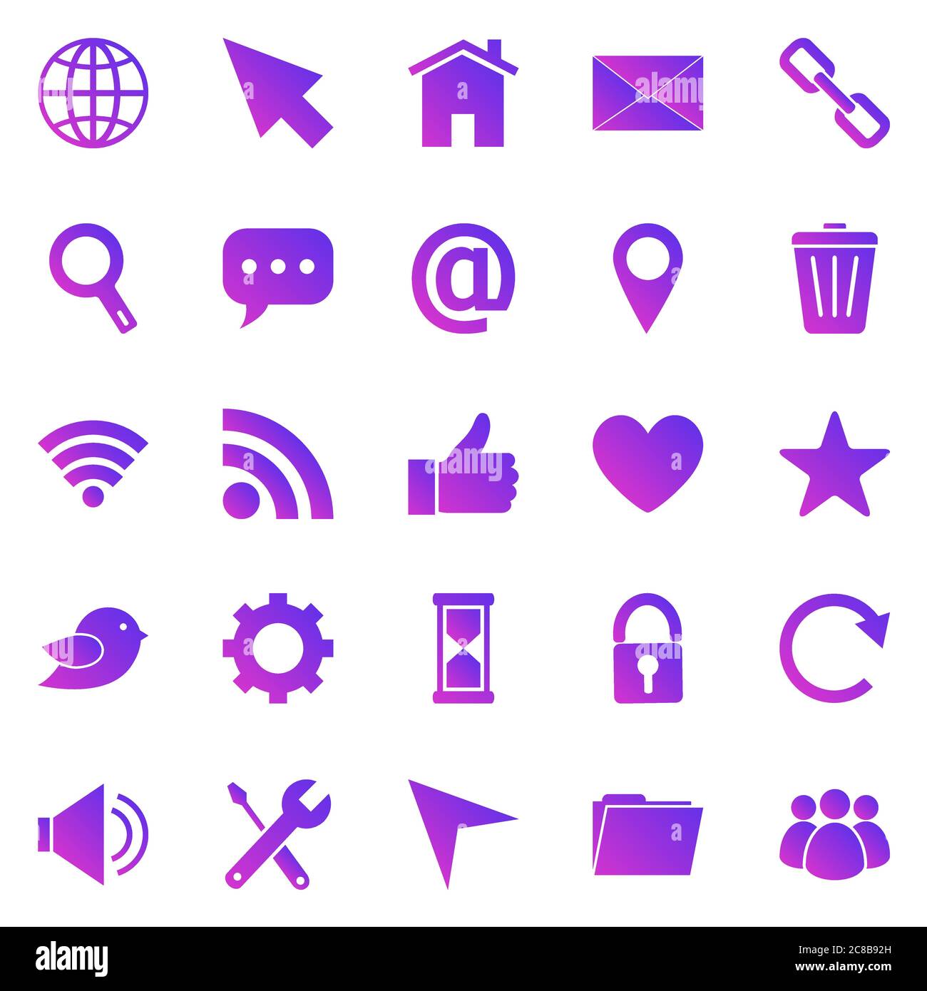 Website gradient icons on white background, stock vector Stock Vector ...