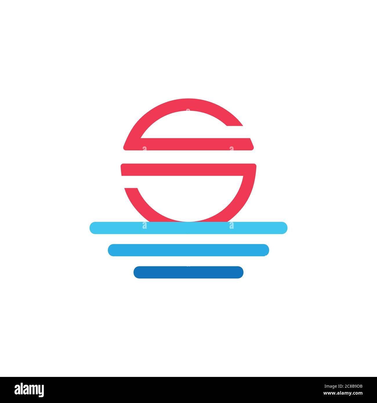 letter s sunset geometric line gradient logo vector Stock Vector