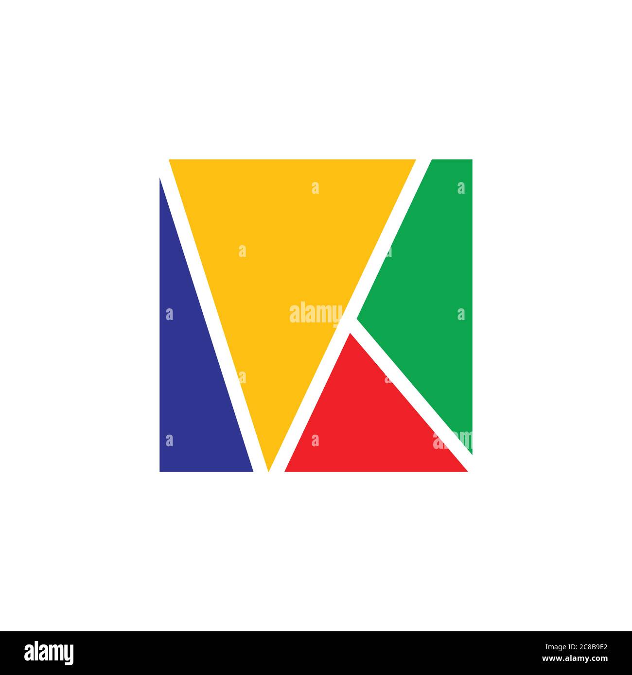 abstract letter vk square colorful logo Stock Vector