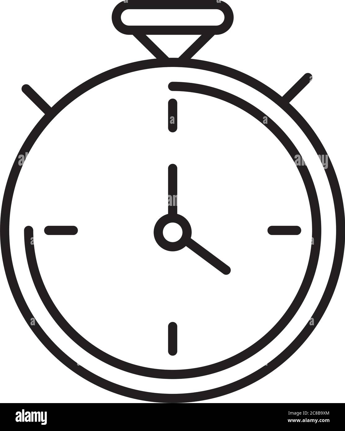stopwatch clock time line style icon design vector illustration Stock ...