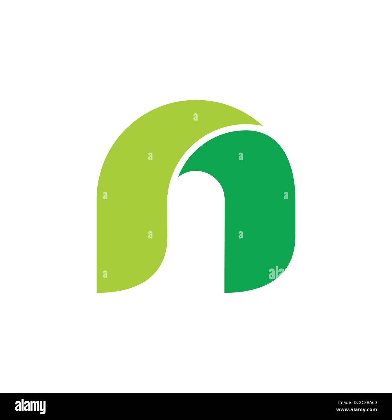 letter n curves 3d design logo vector Stock Vector