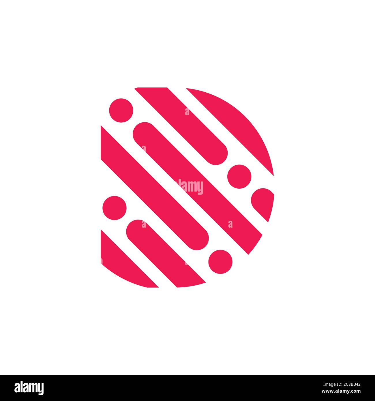 letter d stripes dots drop waters logo vector Stock Vector