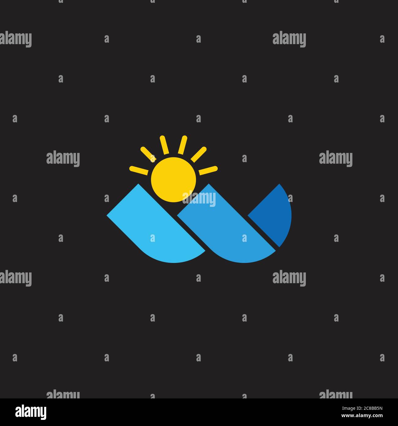 abstract geometric blue waves gradient design vector best for your ...