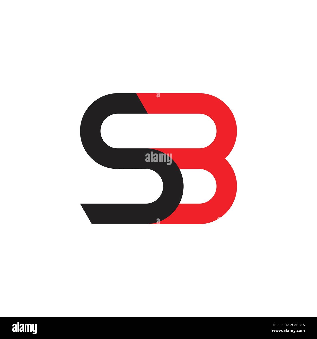 letters sb linked geometric logo vector Stock Vector