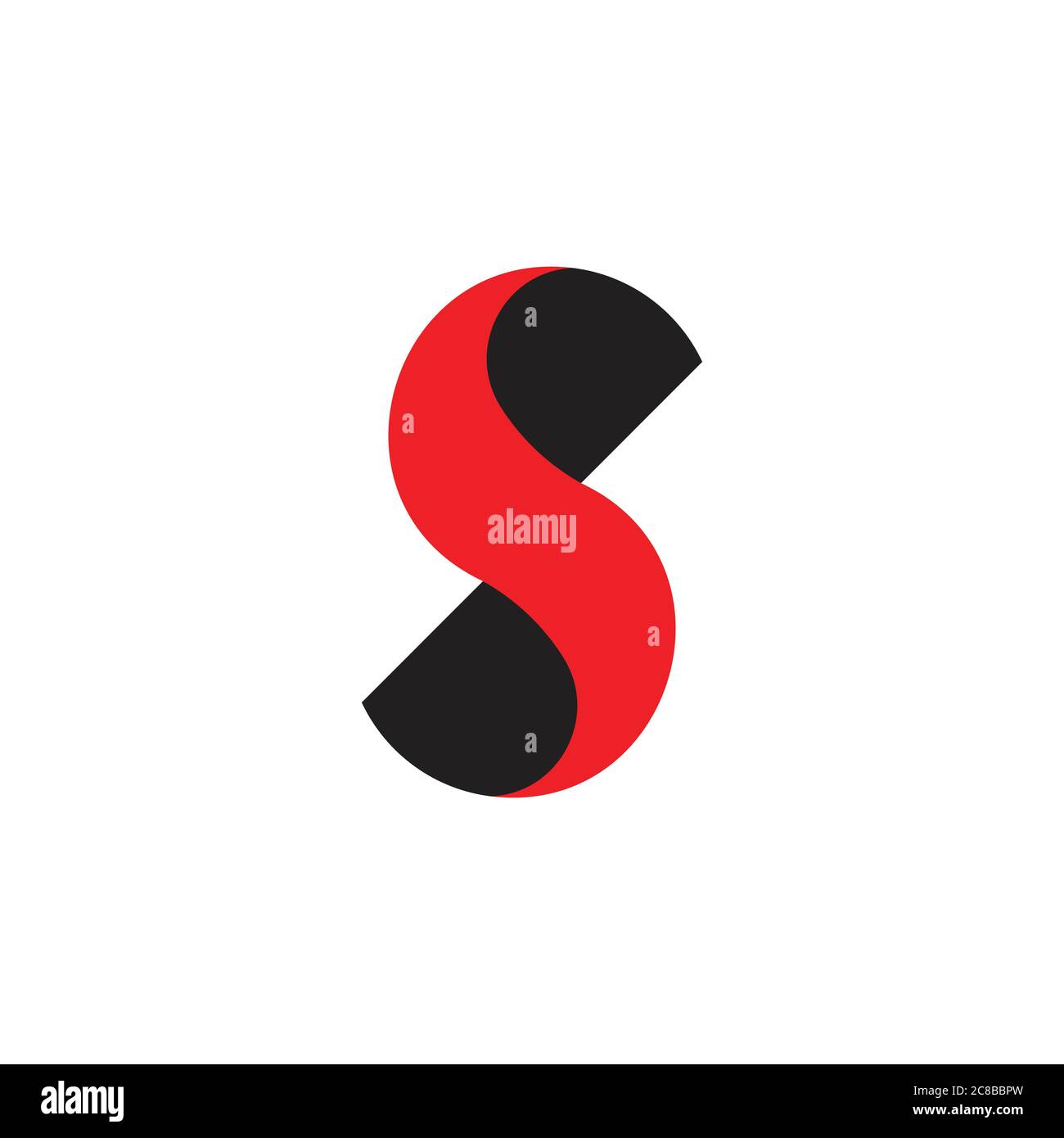 letter s curves geometric 3d design logo vector Stock Vector