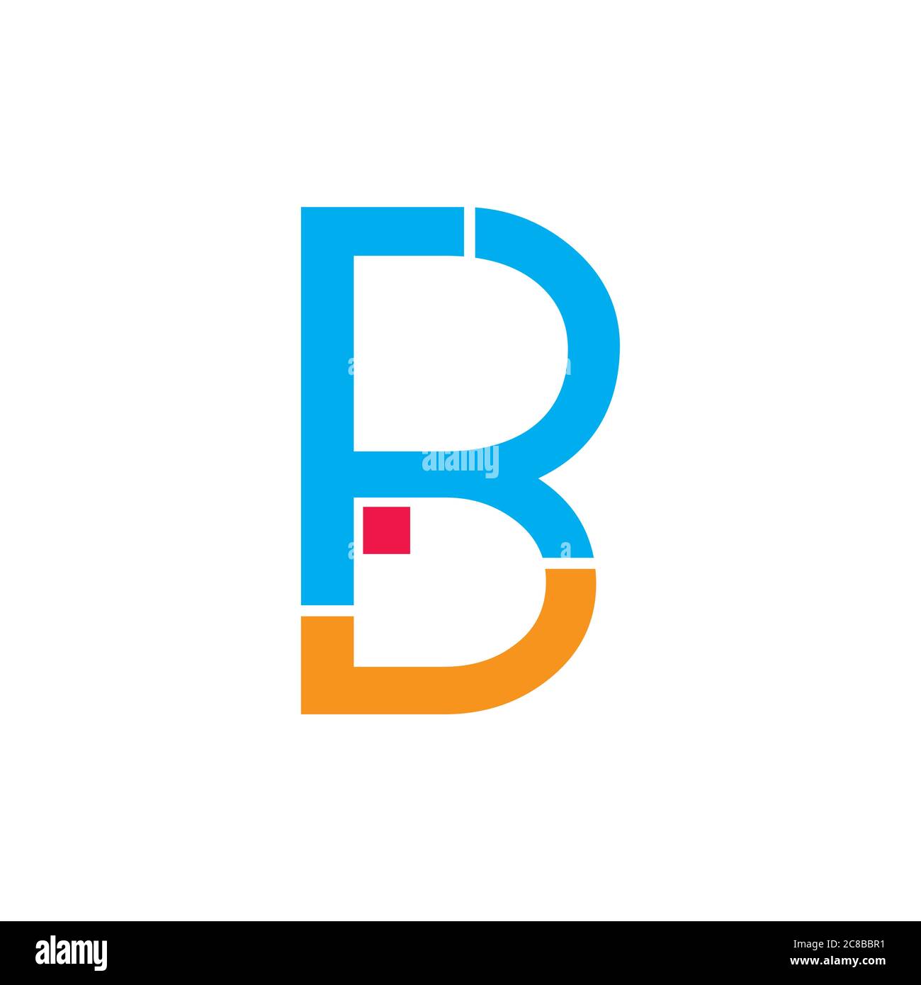 abstract letter br rb geometric line logo vector Stock Vector