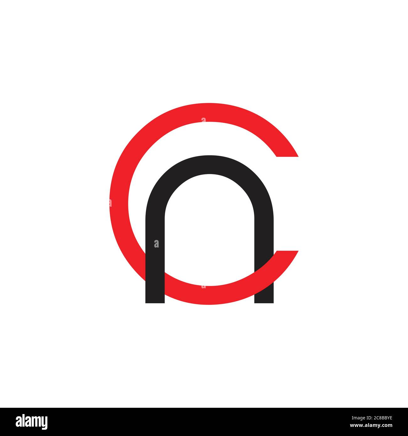 letters ca simple linked line logo vector Stock Vector