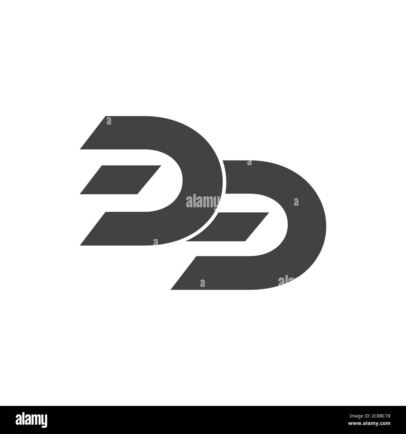 letter dd simple geometric motion logo vector Stock Vector