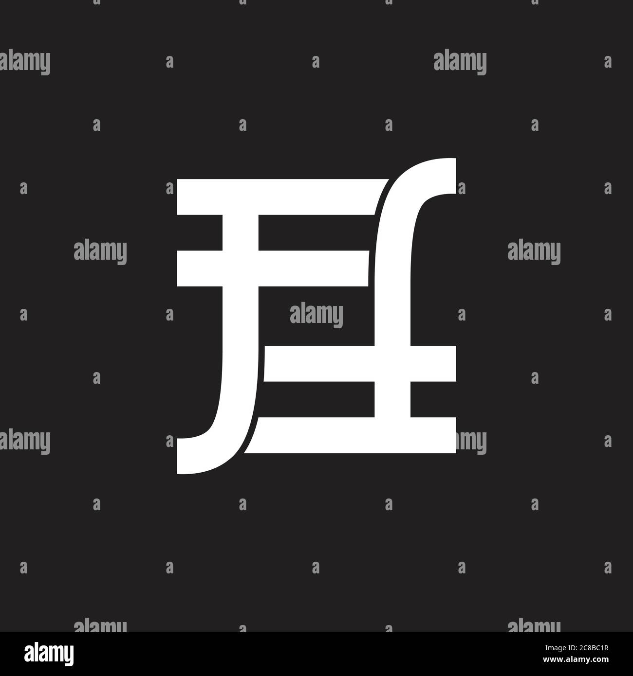 letters ff simple geometric logo Stock Vector