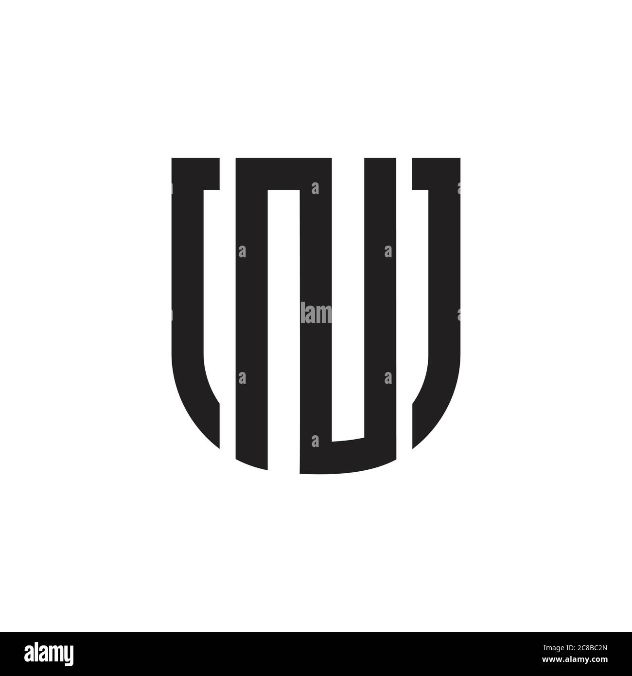 letter un simple geometric line logo vector Stock Vector