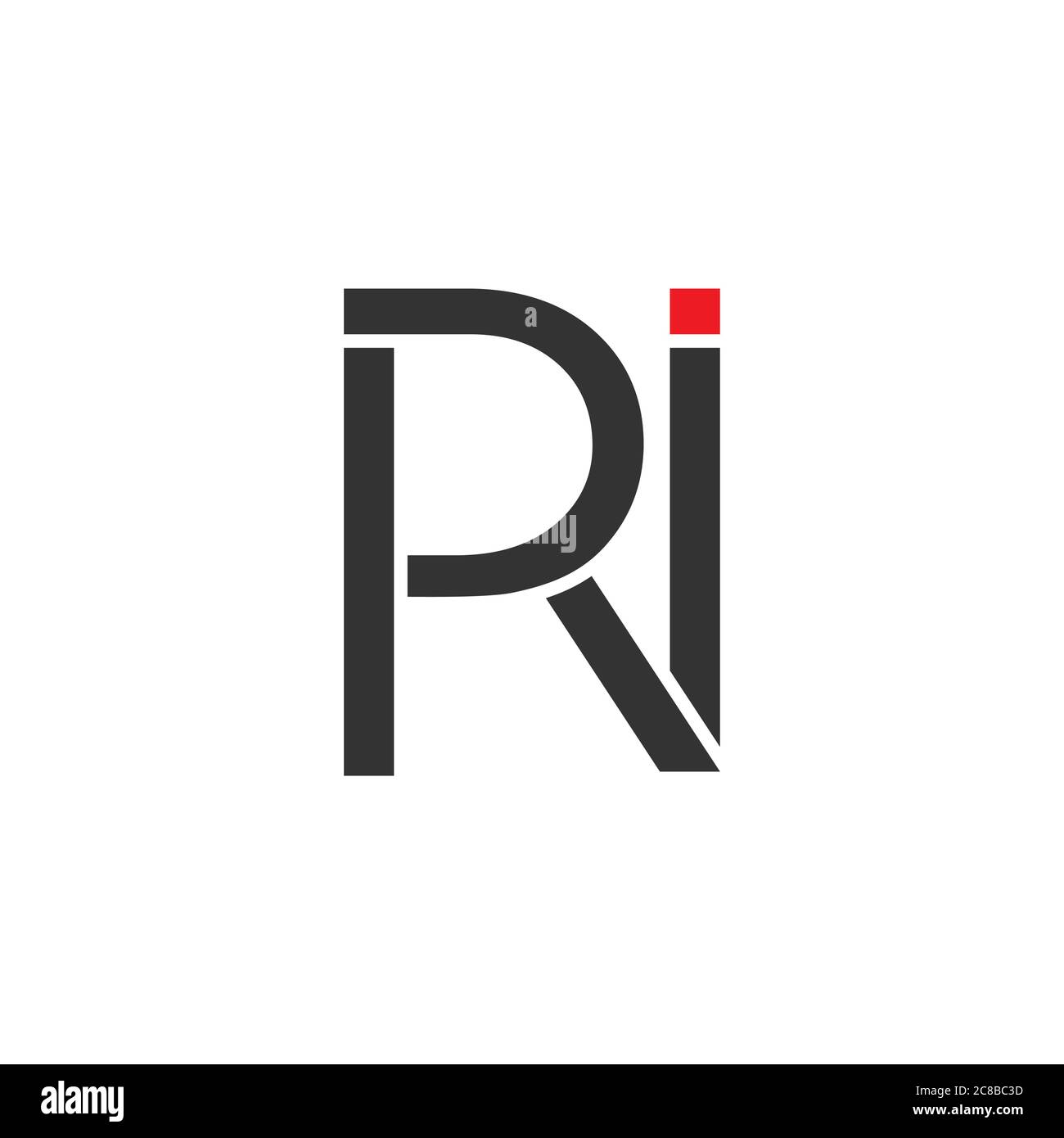 letter ri simple geometric logo vector Stock Vector