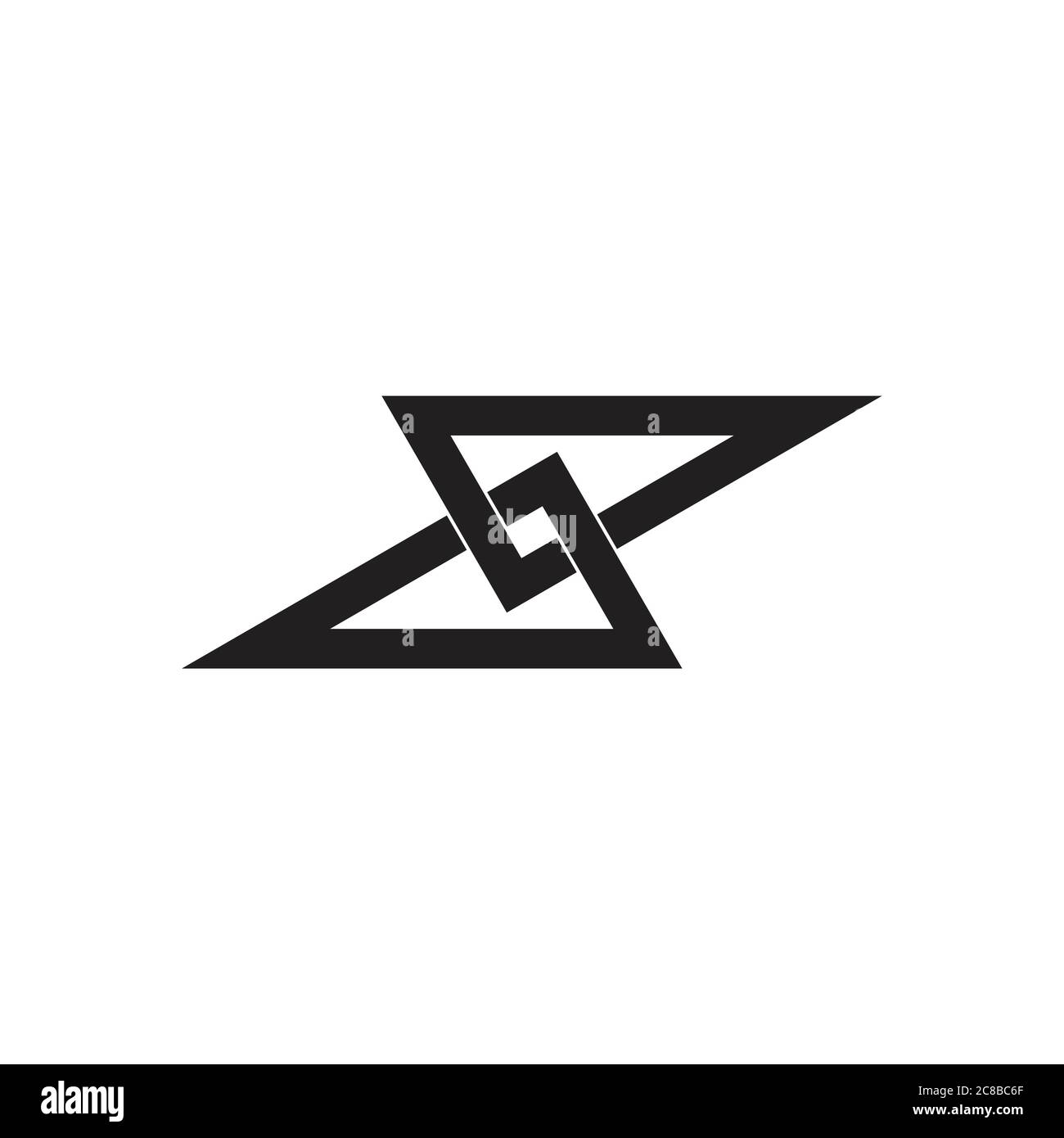 abstract infinity linked triangle overlap logo vector Stock Vector