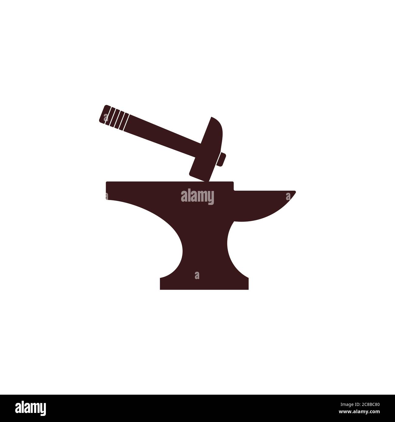 hammer iron silhouette simple symbol vector Stock Vector