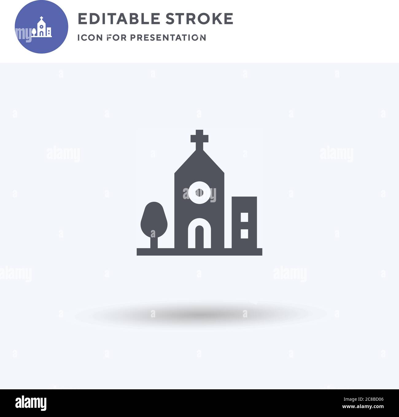 Church icon vector, filled flat sign, solid pictogram isolated on white ...