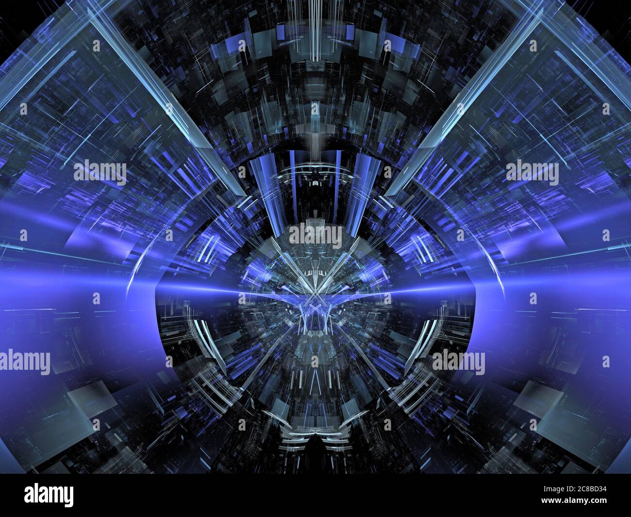 Sci Fi Backgrounds - futuristic interior of Alien Spaceship Stock Photo