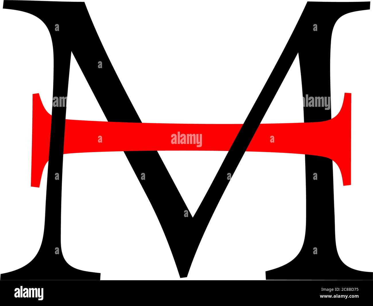 letter mh linked abstract colorful logo vector Stock Vector