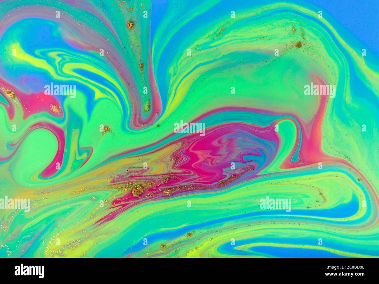 Fluorescent fluid art background. Marble bright pattern Stock Photo