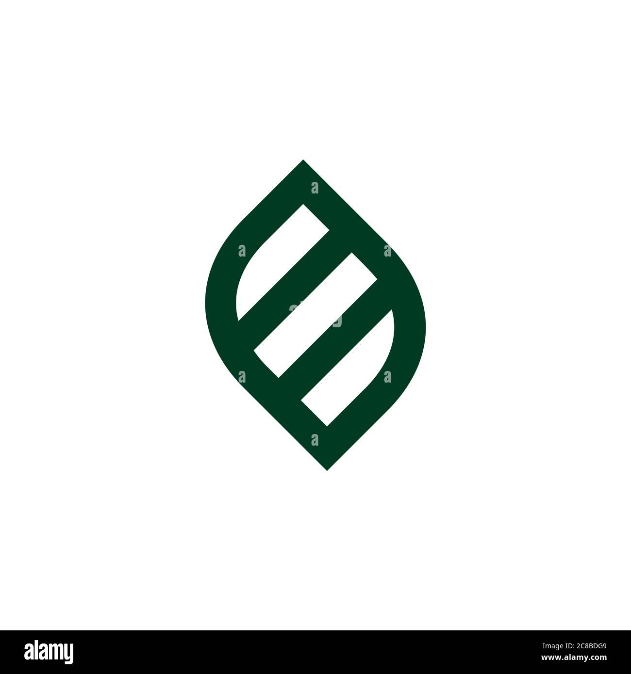 letter s simple geometric leaf nature symbol, line art design logo ...