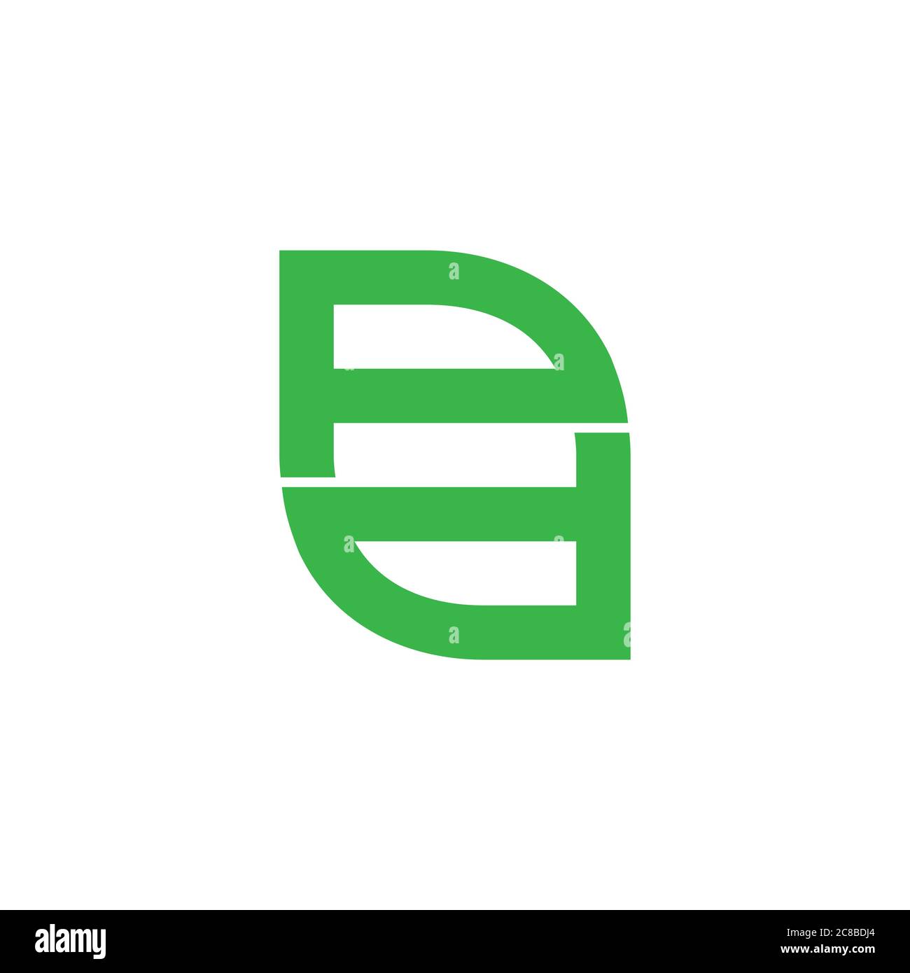 letter pd simple geometric leaf symbol, line art design logo vector ...