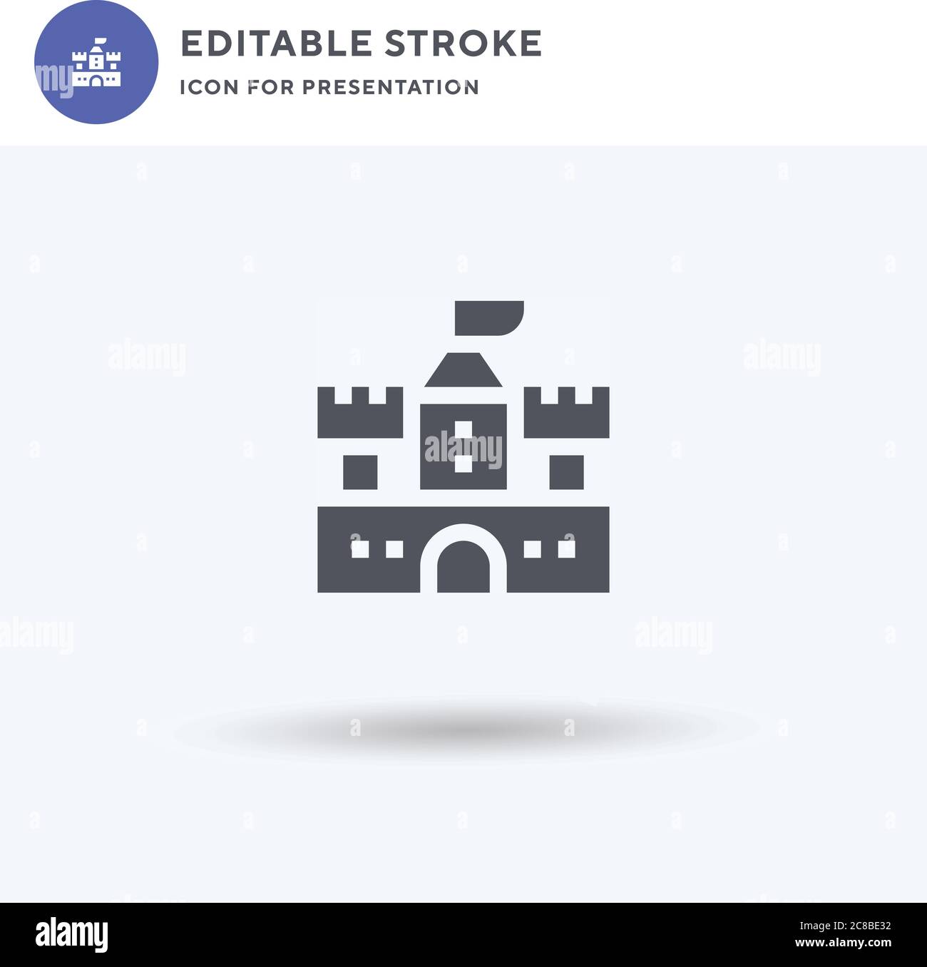 Castle icon vector, filled flat sign, solid pictogram isolated on white ...