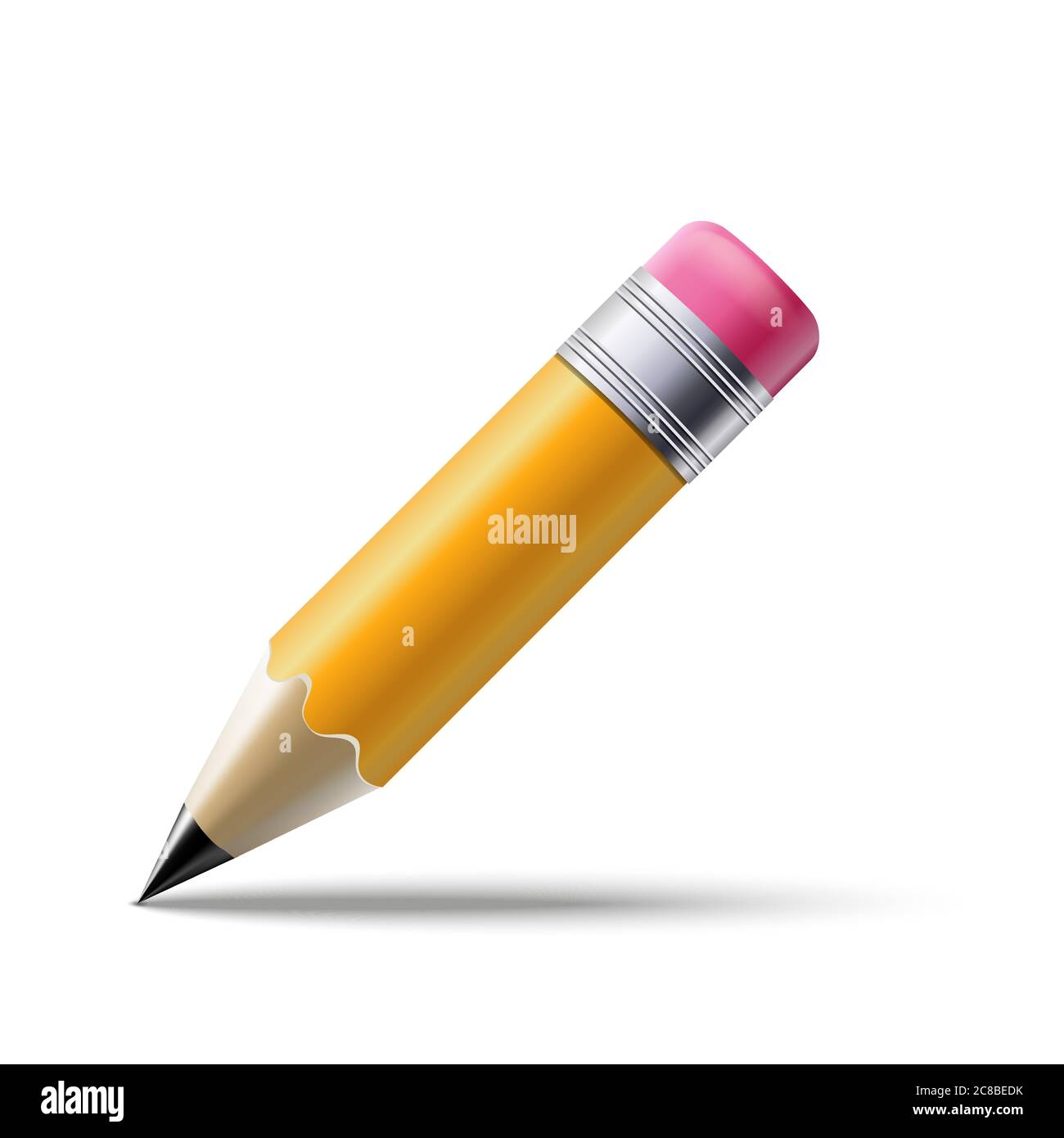 Realistic yellow Pencil isolated on white background. Vector EPS10 ...