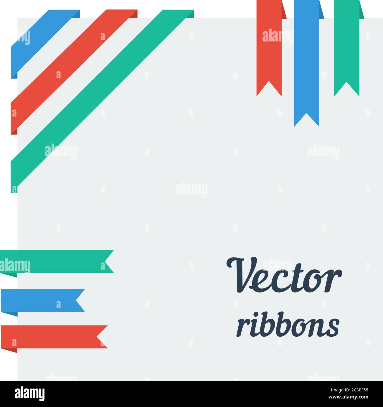 Vector set of flat corner ribbons with space for your text Stock Vector ...